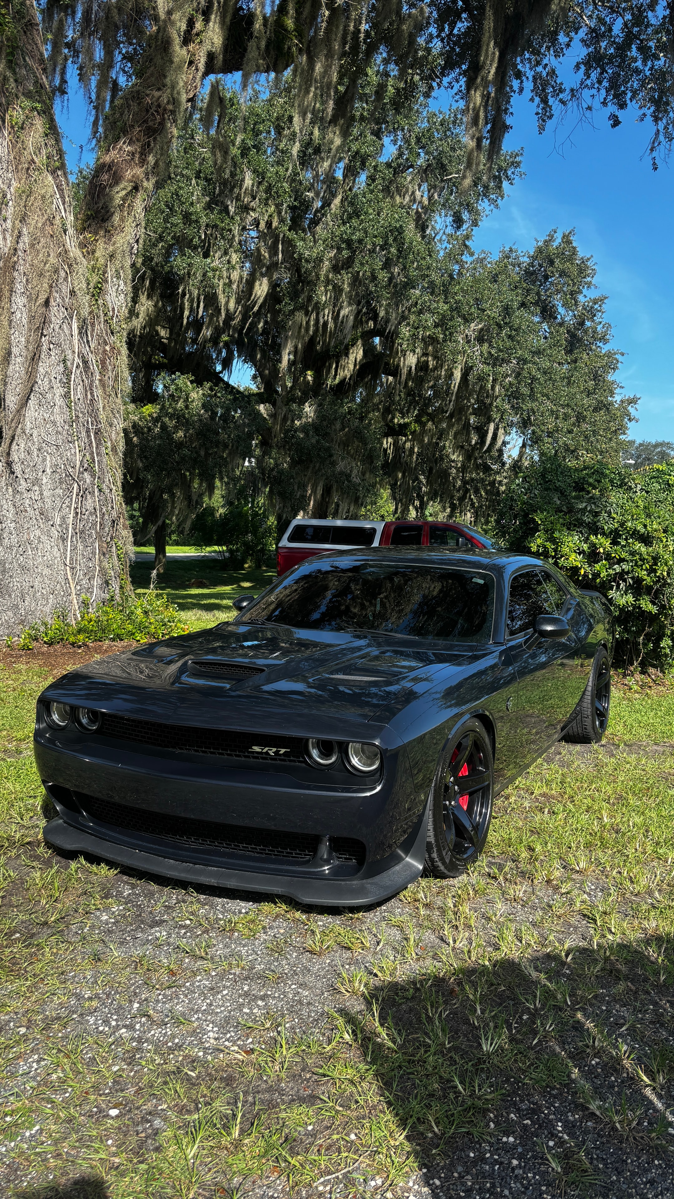 Black Dodge Challenger — exterior detail